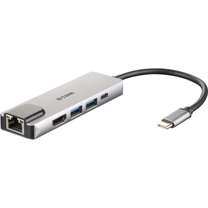 D-Link DUB-M520 5-In-1 USB-C Hub mit HDMI/Ethernet und USB-C Ladeanschluss