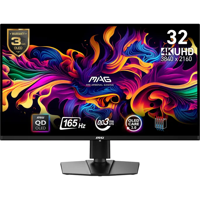 MSI MAG 321UPDE QD-OLED 80cm (31.5") 4K Gaming Monitor 16:9 HDMI/DP/USB-C 165Hz 0,03ms Sync