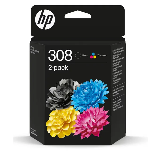 HP Original 308 2er Pack Druckerpatrone 3-farbig C/M/Y (6L6S6UE) Instant Ink