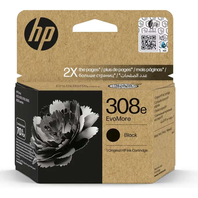 HP Original 308 Druckerpatrone EvoMore Schwarz  (6L6S6UE) für ca. 320 Seiten Instant Ink