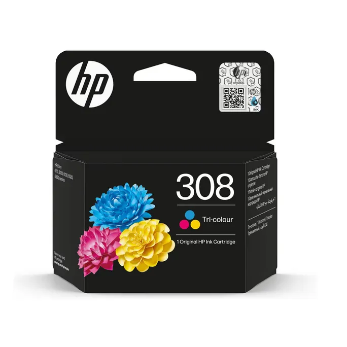 HP Original 308 Druckerpatrone 3-farbig C/M/Y (7FP20UE#CE1) für ca. 120 Seiten Instant Ink