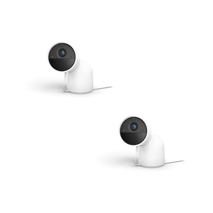 Philips Hue Secure kabelgebundene Kamera mit Standfuß weiß Doppelpack