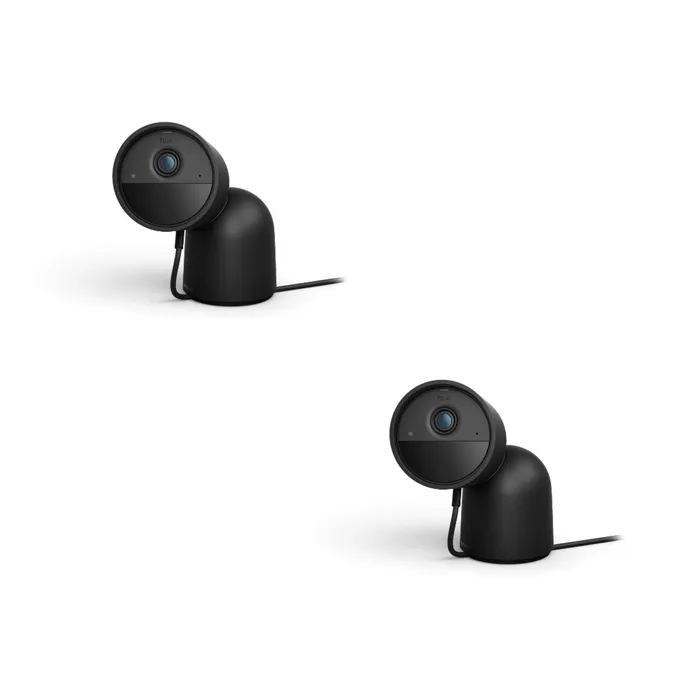 Philips Hue Secure kabelgebundene Kamera mit Standfuß schwarz Doppelpack