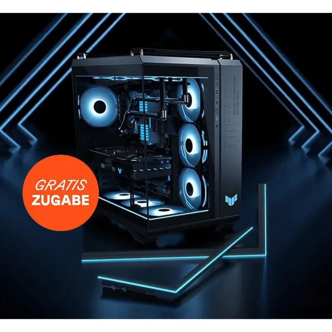 ASUS TUF Gaming GT502 Horizon Schwarz ATX Midi-Tower Gaming Gehäuse inkl. Lightning Kit