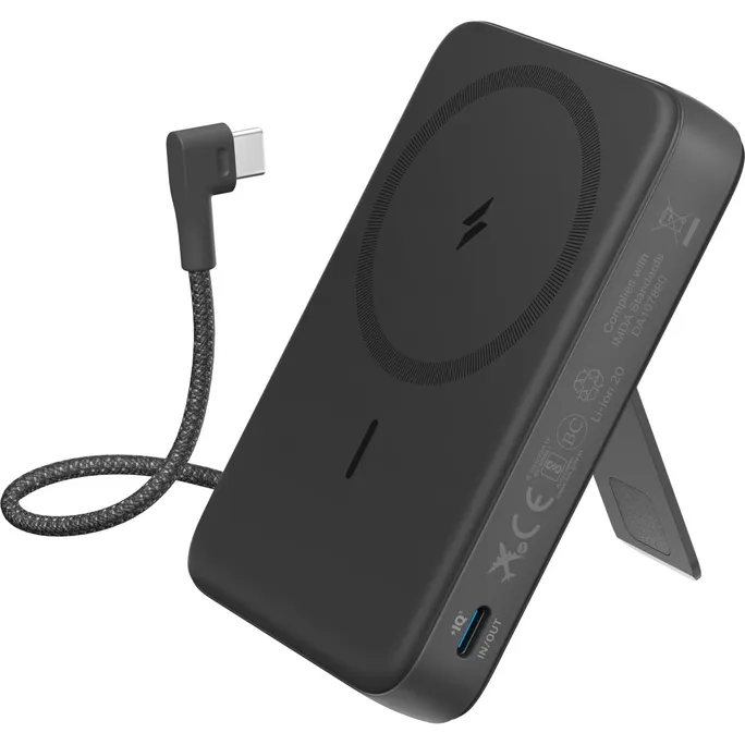 Anker Zolo Powerbank 10.000mAh, magnetisch, Integriertes USB-C-Kabel schwarz