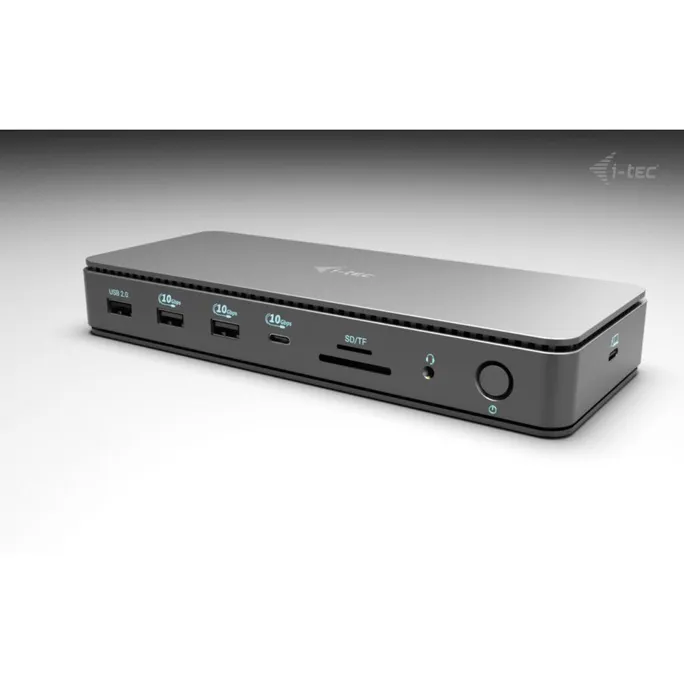 i-tec Thunderbolt 4 Dock Gen3 - 8K/4K, 2x DP, 1x 2.5 GBit LAN, 4x USB-A (5 Gbps), 1x USB-A 2.0, 1x USB-C, SD/FC, 92W PD, 140W USB-C Netzteil
