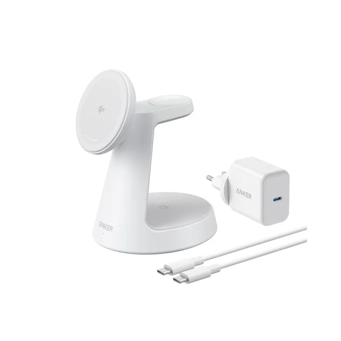 Anker MagGo Wireless Charging Station (3-in-1, Dock Stand) weiß