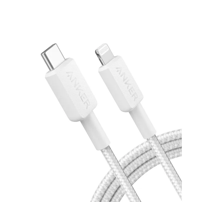 Anker 322 USB-C auf Lightning Kabel 180cm geflochten weiß