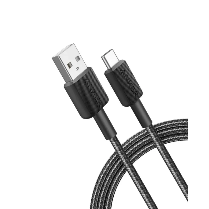 Anker 322 USB-A auf USB-C Kabel 180cm geflochten schwarz