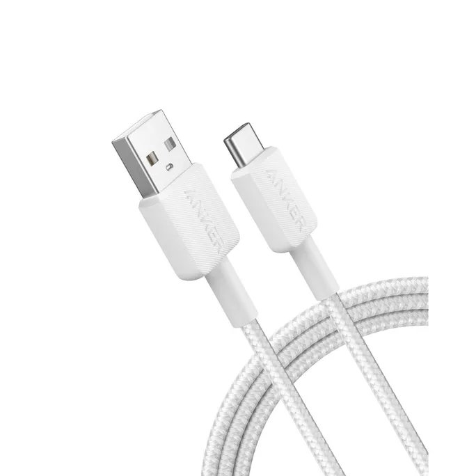 Anker 322 USB-A auf USB-C Kabel 180cm geflochten weiß