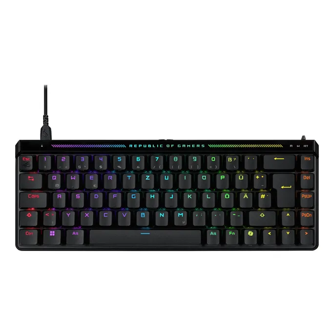 ASUS ROG Falchion Ace HFX Schwarz - Analoge Gaming Tastatur 65%, Rapid Trigger Toggle, Speed Tap Mode, Touch-Panel, 8000 Hz