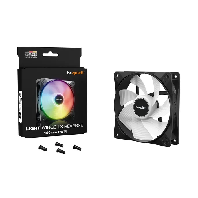 xbe quiet! Light Wings LX PWM Lüfter 120mm Reverse Black