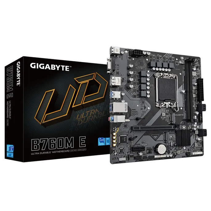 GIGABYTE B760M E mATX Mainboard Sockel 1700 HDMI/DP/VGA