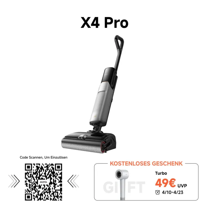 MOVA X4 Pro Nass- und Trockensauger schwarz