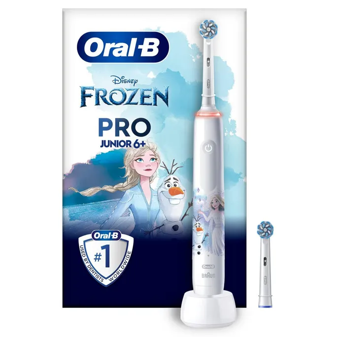 Oral-B Junior Pro Frozen Elektrische Zahnbürste für Kinder ab 6 Jahren weiß