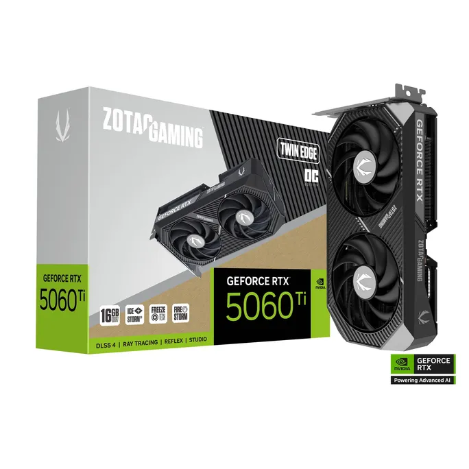ZOTAC GAMING GeForce RTX 5060 Ti Twin Edge OC 16GB GDDR7 Grafikkarte 3x DP, 1x HDMI
