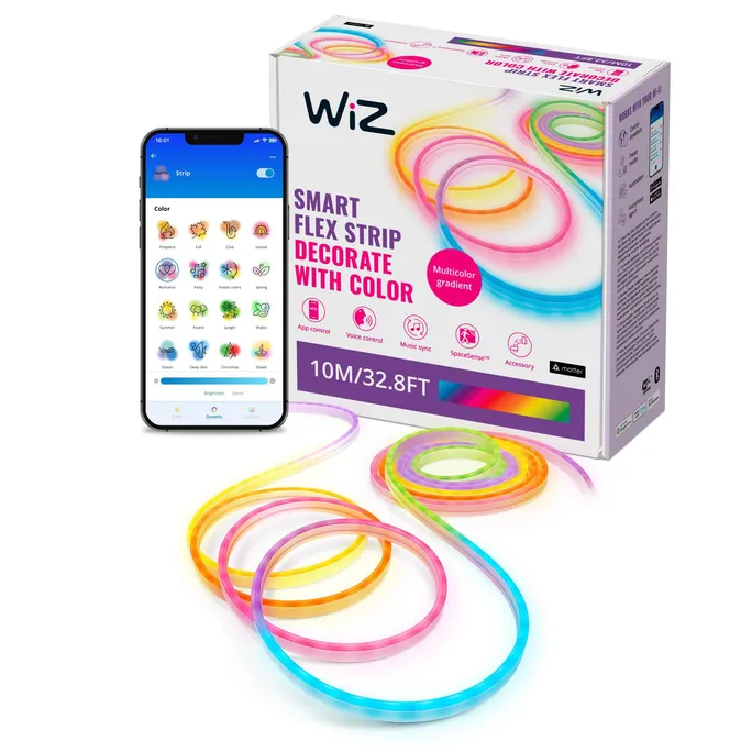 WiZ Smart Flex Strip LED-Streifen 10m, 16 Mio. Farben, dynamische Szenen