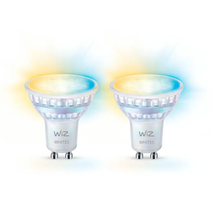 WiZ GU10 LED-Lampe Tunable White 50W Glas Zweierpack