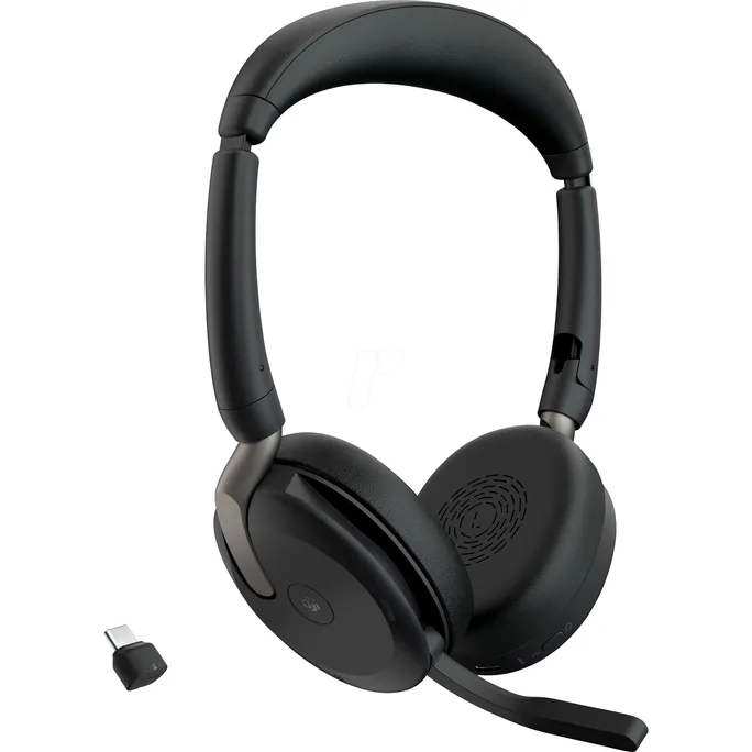 Jabra Evolve2 65 Flex MS Stereo USB Headset schwarz USB-C inkl. Wireless-Charging-Pad