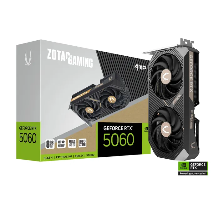 ZOTAC GAMING GeForce RTX 5060 AMP 8GB GDDR7 Grafikkarte 3x DP, 1x HDMI
