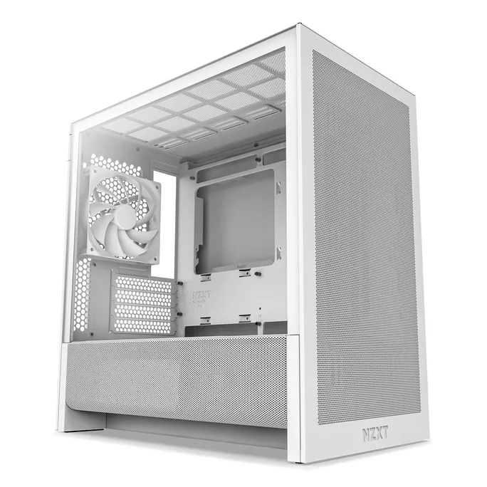 NZXT H3 Flow (2025) All White Midi Tower mATX Gaming Gehäuse weiß mit Glasfenster