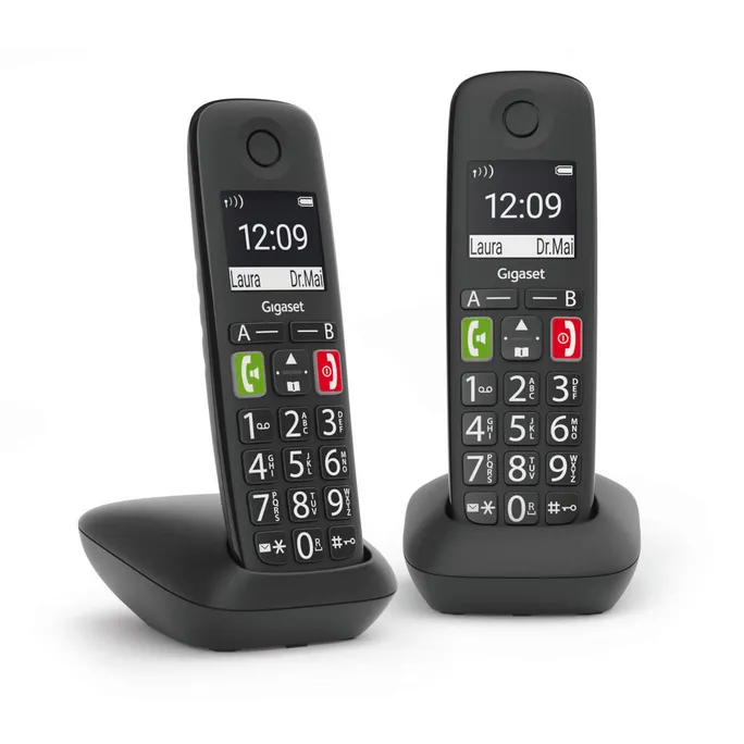 Gigaset E290 Duo Großtastentelefon schwarz