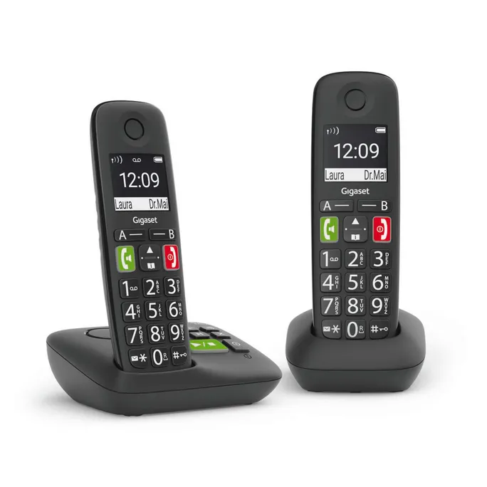 Gigaset E290A Duo Großtastentelefon schwarz
