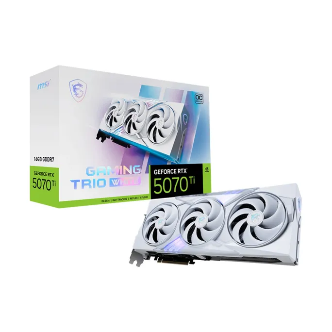 MSI GeForce RTX 5070 Ti 16G GAMING TRIO OC White 16GB GDDR7 Grafikkarte, 1x HDMI, 3x DP