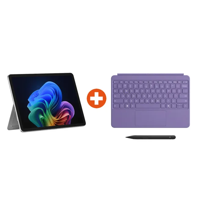 Microsoft Surface Pro Copilot+ PC 12" Snapdragon® X Plus 16GB/256GB UFS PixelSense LCD Platinum Win11 ohne Netzteil inkl. MS Surface Pro Keyboard Violet + Slim Pen