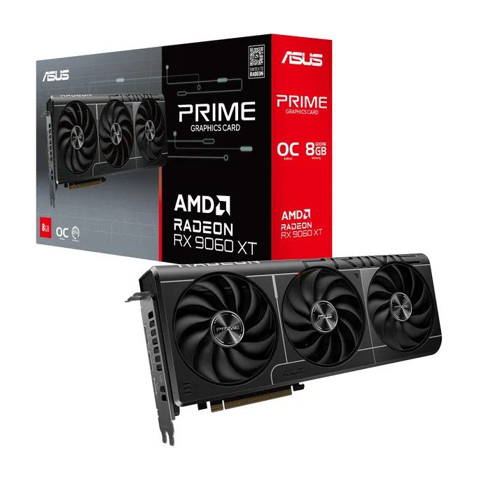 ASUS PRIME Radeon RX 9060 XT 8GB OC PRIME-RX9060XT-O8G DDR6 Grafikkarte, HDMI/DP