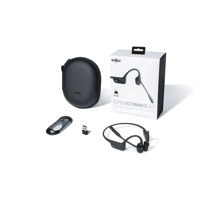 Shokz OpenComm2 2025 UC Knochenschall-Headset schwarz inkl. USB-A Dongle