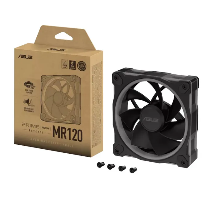ASUS PRIME MR120 ARGB Reverse Gehäuselüfter schwarz, 120 mm, PWM