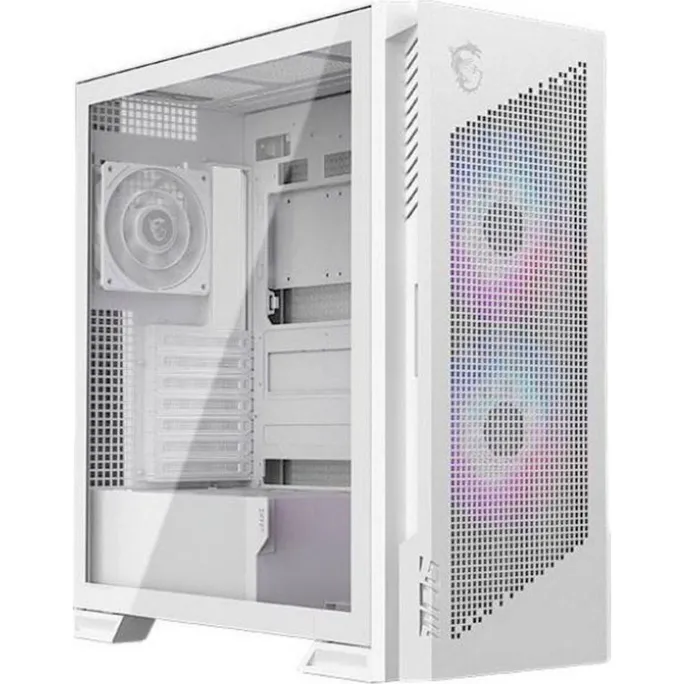 MSI MPG VELOX 300R Airflow PZ Midi Tower Gaming Gehäuse, Seitenfenster, Weiß