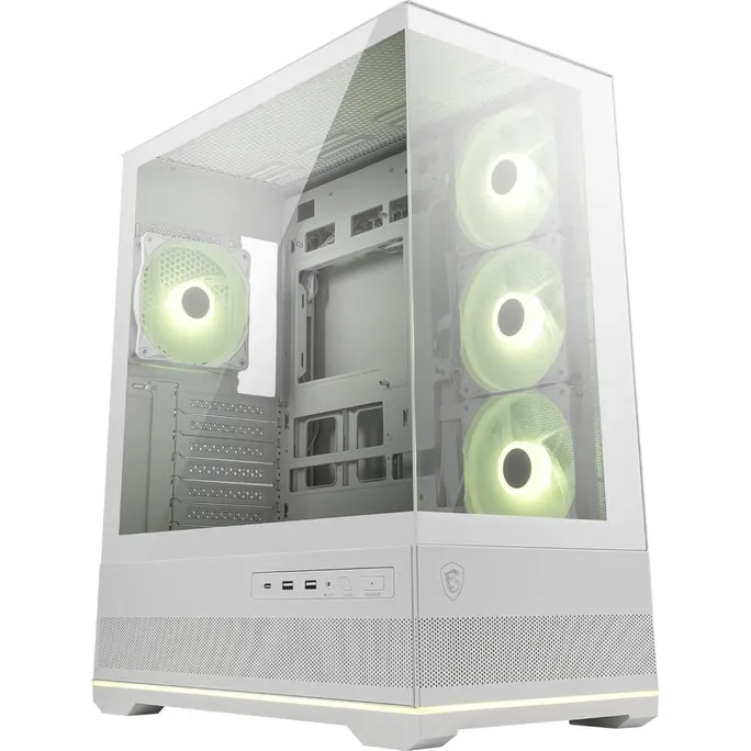 MSI MAG PANO 110R PZ Midi Tower Gaming Gehäuse, Seitenfenster, Weiß