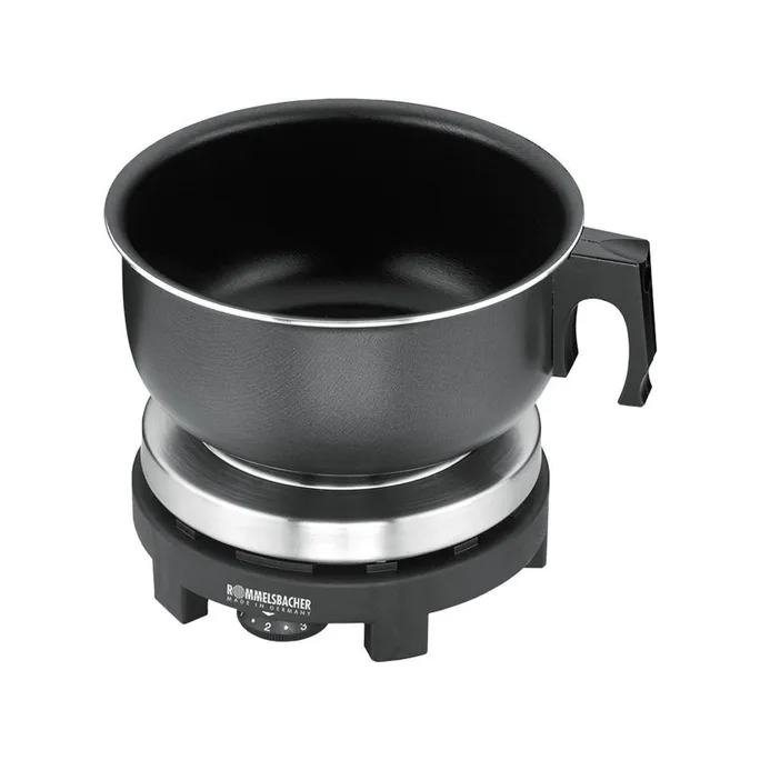 Rommelsbacher RK 501/SU Reisekochplatte umschaltbar Set mit Topf, 500W, Ø 80mm