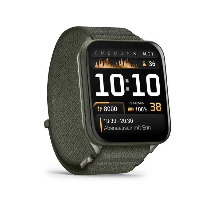 Garmin Venu® X1 Moosgrün mit ComfortFit-Nylonarmband Moosgrün