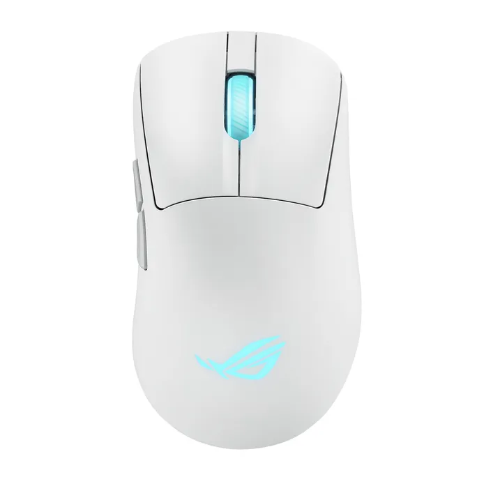 ASUS ROG Keris II Origin Wireless RGB eSports Maus Weiß, 42.000 dpi, 2.4 Ghz, Bluetooth, USB-C