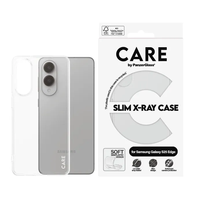 CARE by PanzerGlass® Fashionable Case Clear X-Ray Soft Basic für Samsung Galaxy S25 Edge