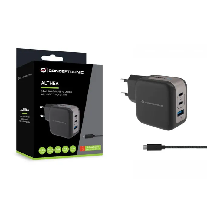 Conceptronic ALTHEA17B 3-Port-67-W-USB-Ladegerät