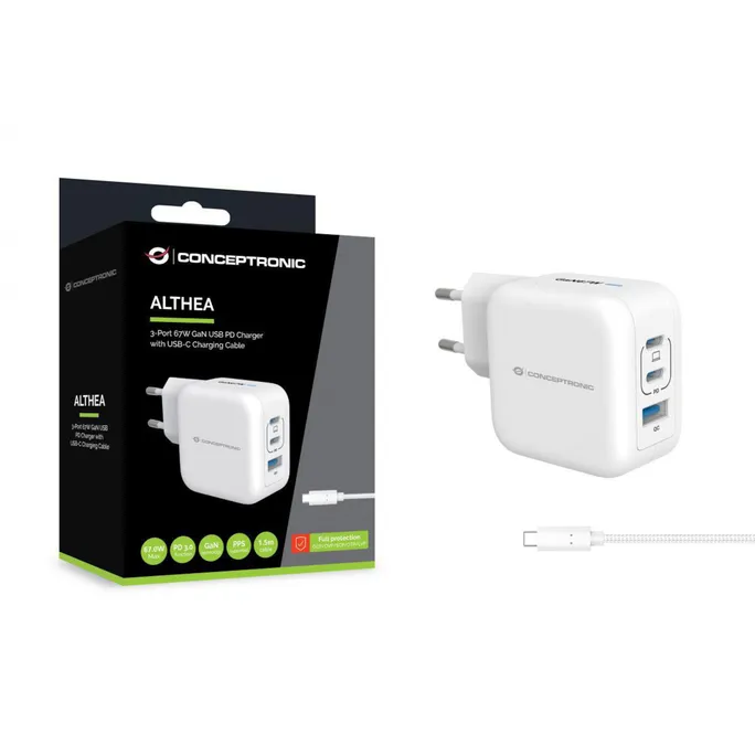 Conceptronic ALTHEA17W 3-Port-67-W-USB-Ladegerät