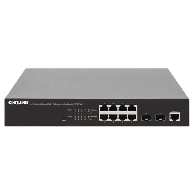 Intellinet 8-Port Gigabit Ethernet PoE+ Web-Managed Switch mit 2 SFP-Ports