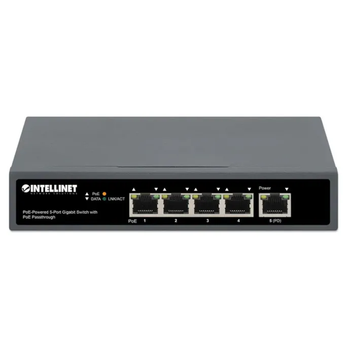 Intellinet PoE-Powered 5-Port Gigabit Switch mit PoE-Passthrough
