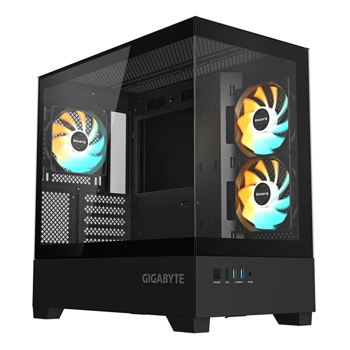 Gigabyte C201 Panoramic Midi Tower Gaming Gehäuse mit Glasseitenfenster