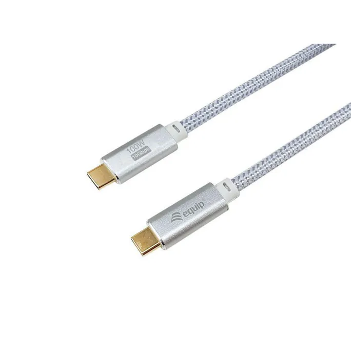EQUIP 128360 USB 3.2 Gen 2 C-auf-C-Kabel 3,0m PD100W 4K/60Hz 10Gbps, silber