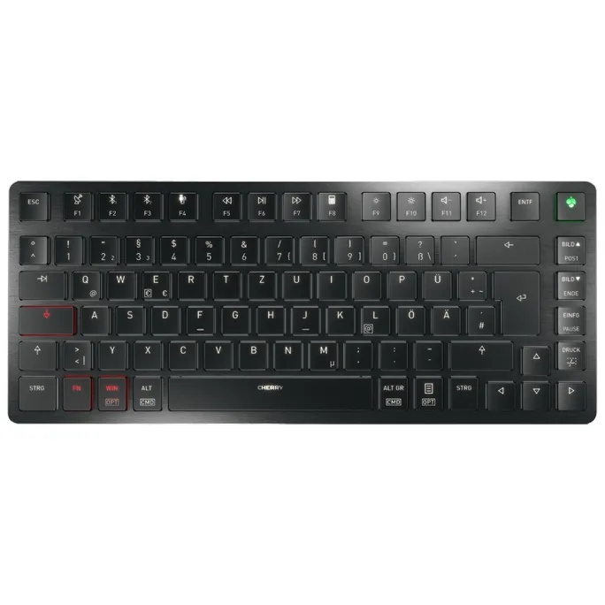Cherry KW X ULP 2.0 Mini Schwarz | MX Ultra Low Profile Tastatur, 2.4Ghz, Bluetooth, USB-C