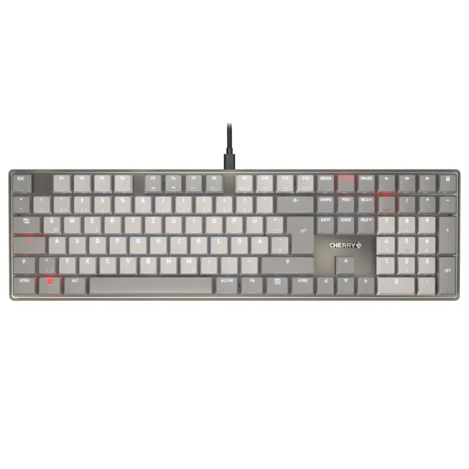 Cherry KC 500 MX LP Warm Grey | Mechanische MX Low Profile 2.0 Tastatur, USB-C