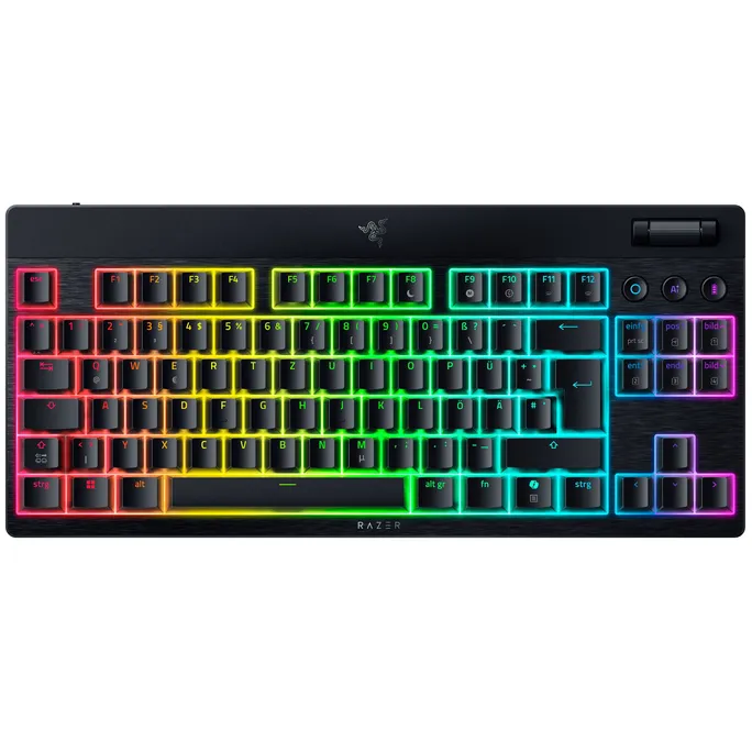 RAZER BlackWidow V4 Low Profile TKL HyperSpeed - Mechanische Low Profile Orange-Tactile-Switches, 2.4Ghz, Bluetooth, USB-C