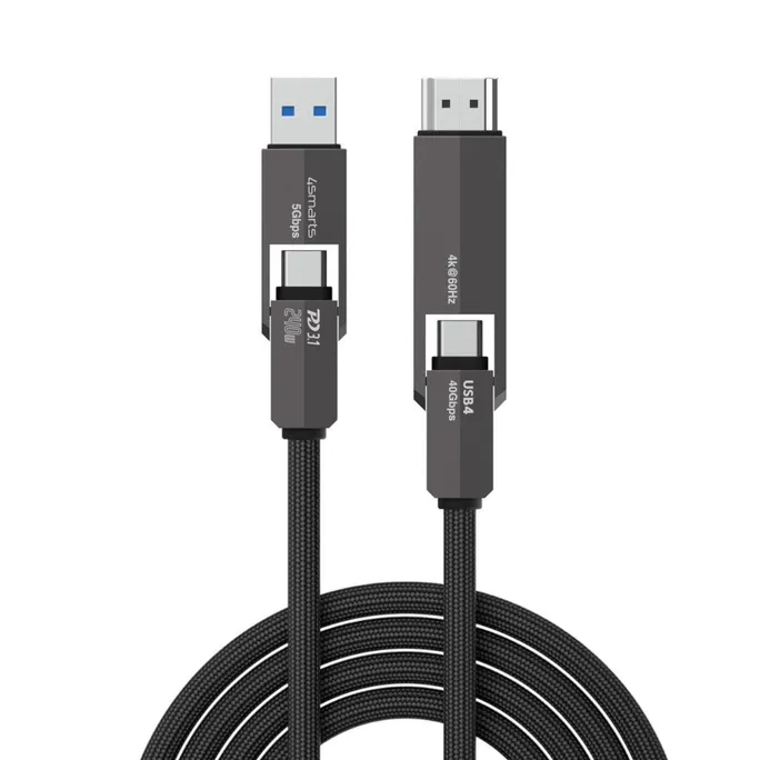 4smarts USB4 HDMI Kabel ComboCord 240W 1.5m, schwarz