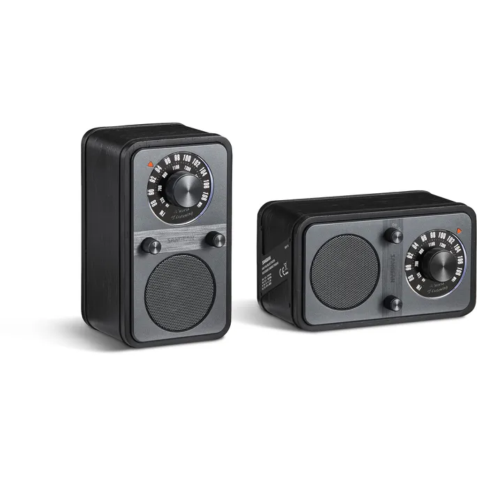 Sangean WR-9 Portables FM-Radio Echtholz-Gehäuse flexible Aufstellmöglichkeit Mitternachtseiche