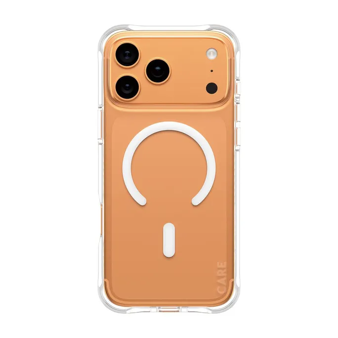 CARE by PanzerGlass® Fashionable Case Samba Transparent mit Weiß mit MagSafe für iPhone 17 Pro Max